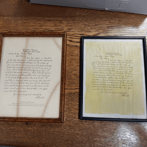 Two letters of correspondence written by Abraham Lincoln.